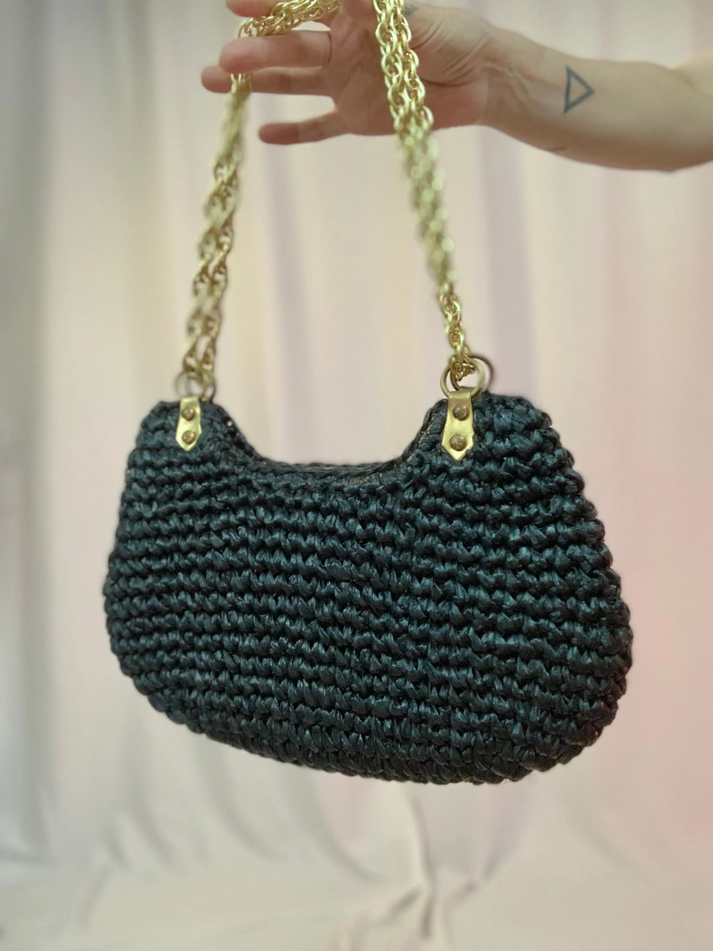 60’s MCM woven straw handbag