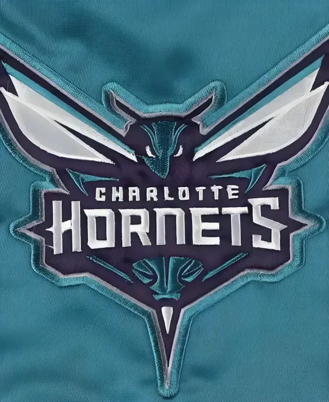 90s Charlotte Hornets Slider Teal Varsity Jacket