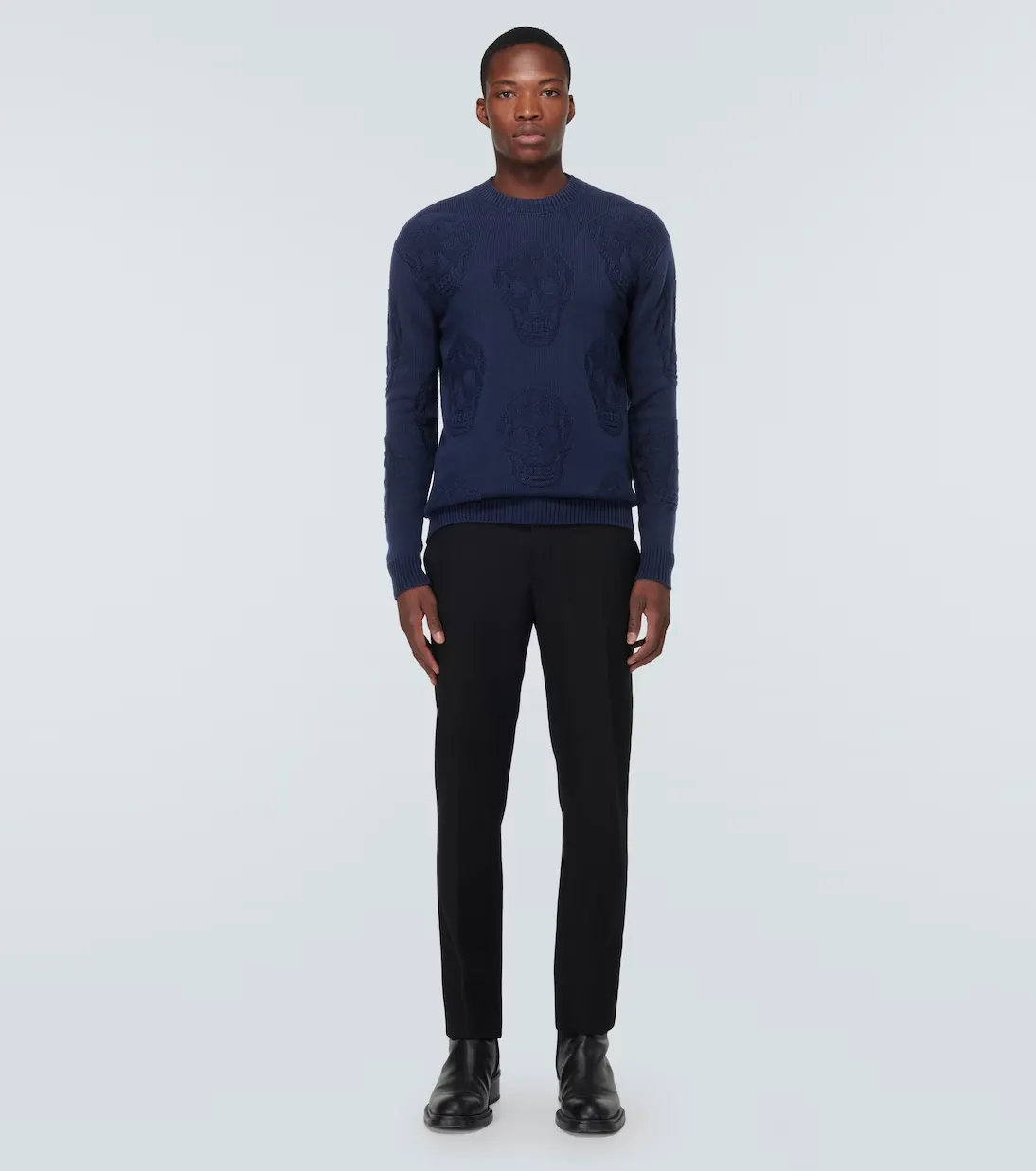 alexander mcqueen  |Street Style U-Neck Long Sleeves Cotton Sweaters