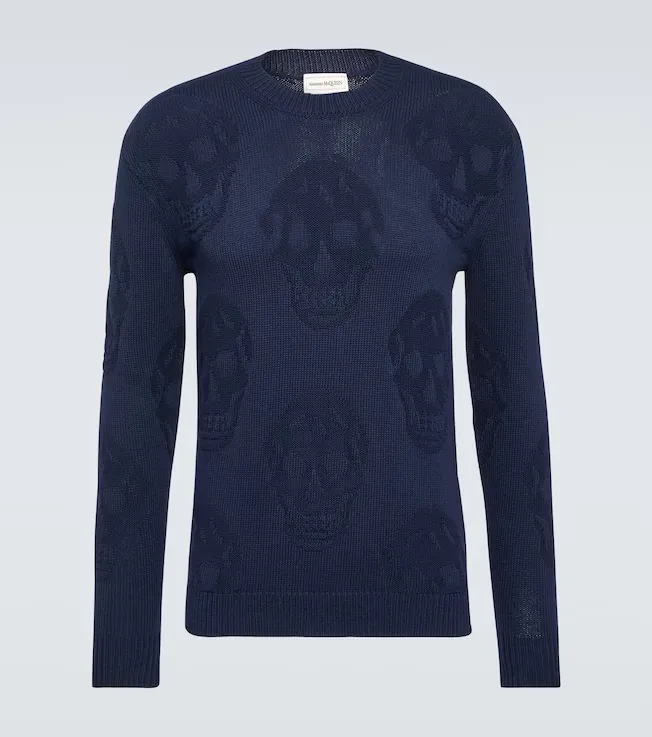 alexander mcqueen  |Street Style U-Neck Long Sleeves Cotton Sweaters