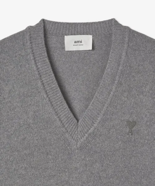 AMI PARIS  |Wool Street Style Long Sleeves Plain Logo Designers Sweaters