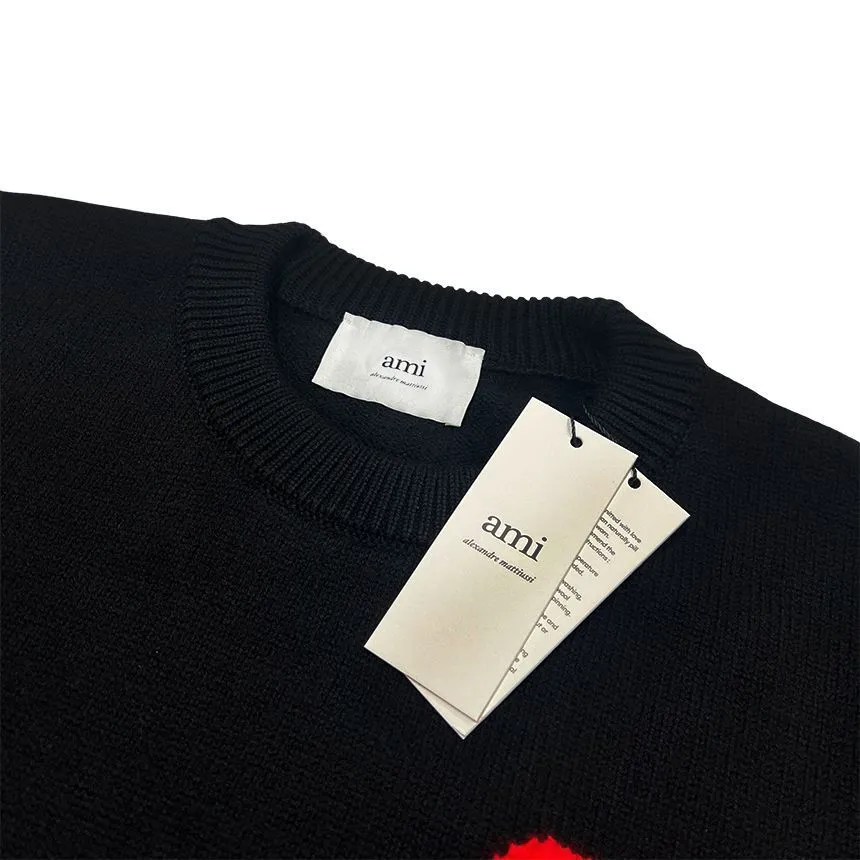 AMI PARIS  |Wool Street Style Long Sleeves Plain Oversized Logo