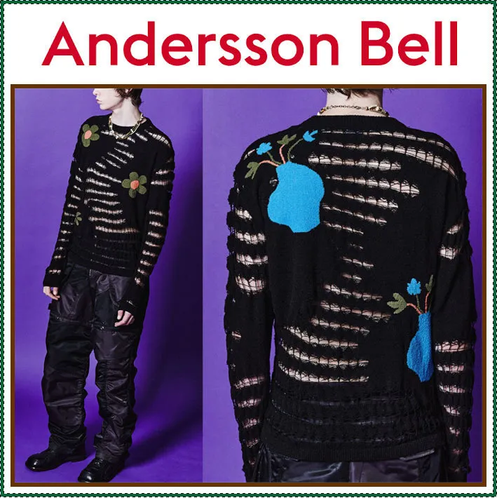 ANDERSSON BELL  |Unisex Street Style Long Sleeves Plain Logo Sweaters