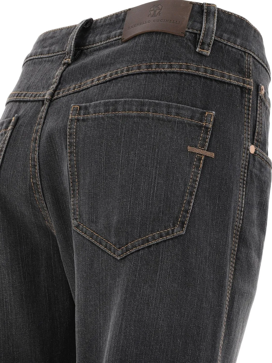 AUTHENTIC DENIM JEANS WITH SHINY BARTACK