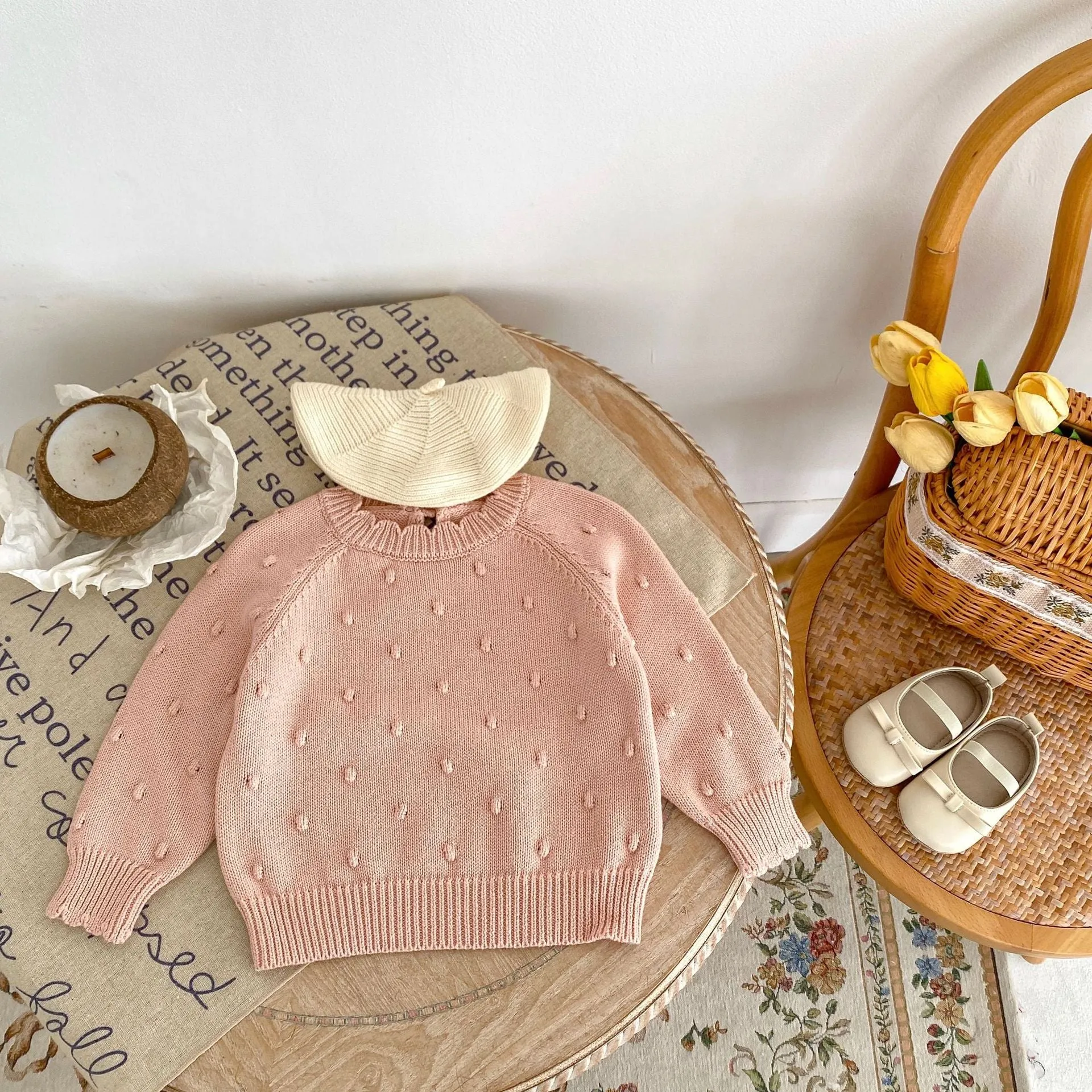 Baby Kid Girls Solid Color Sweaters Wholesale 24011185