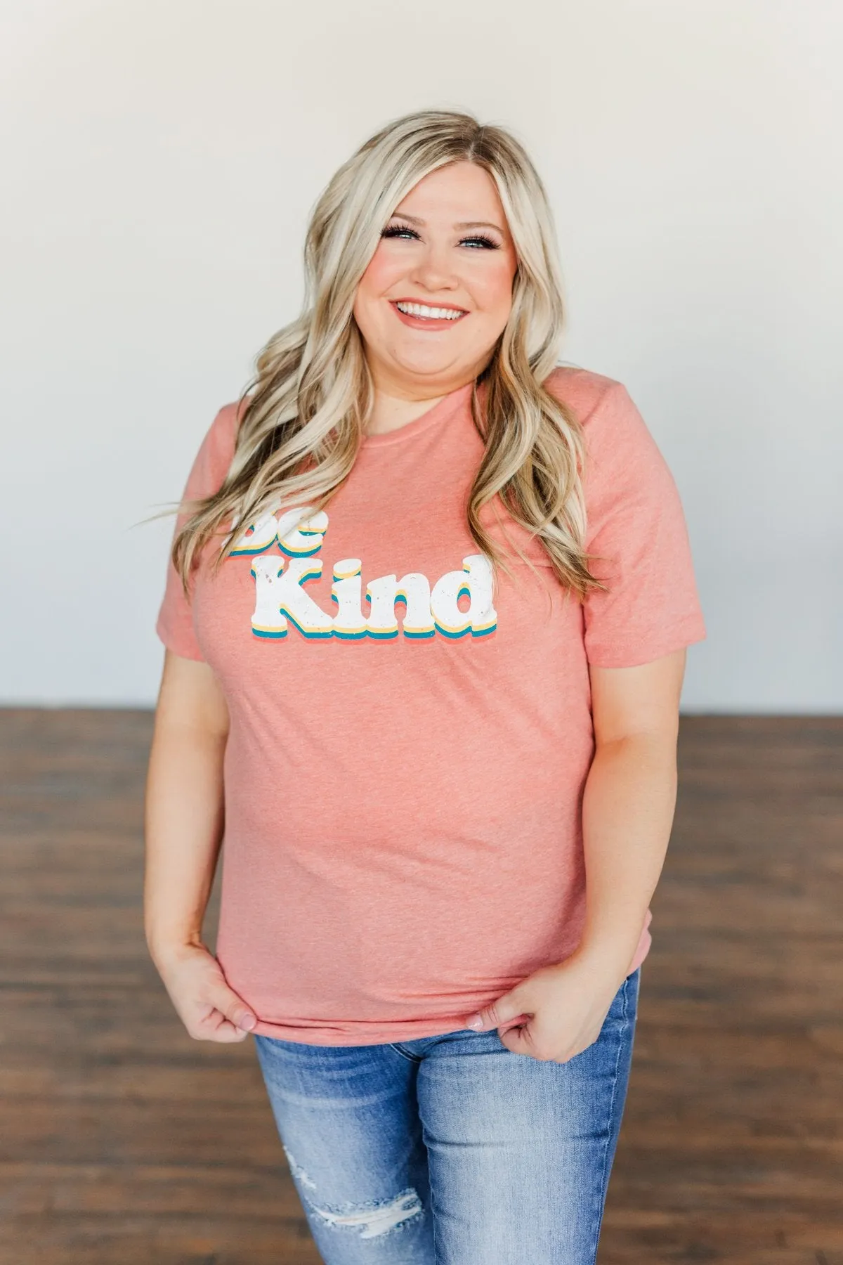 Be Kind Graphic Tee- Dusty Coral