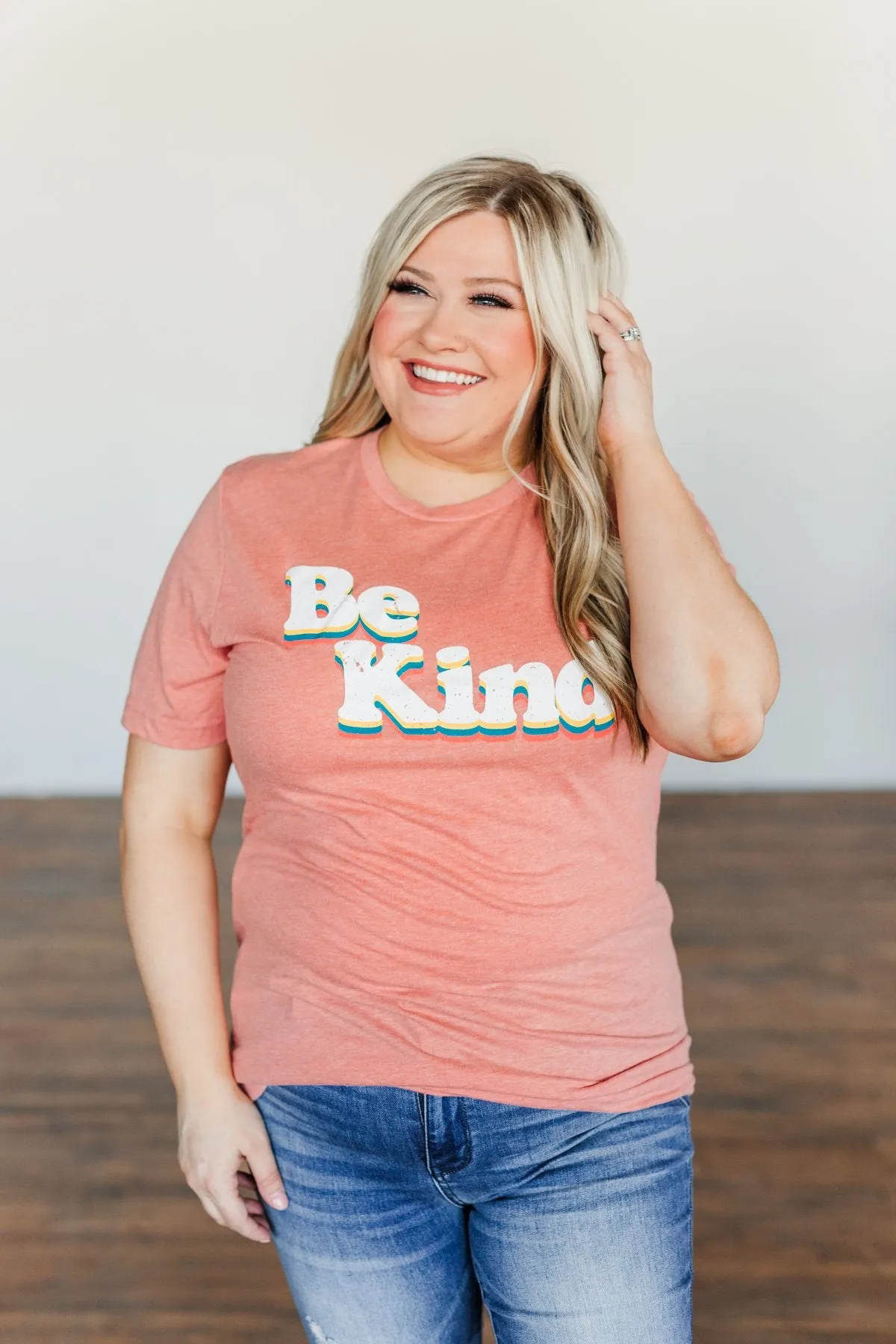 Be Kind Graphic Tee- Dusty Coral