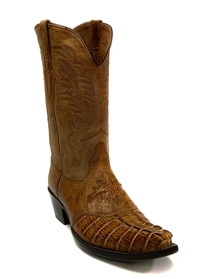 Black Jack BT562 Mens Alligator Tail Goat Boots Burnished Tan