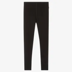 Black Wool & Silk Leggings