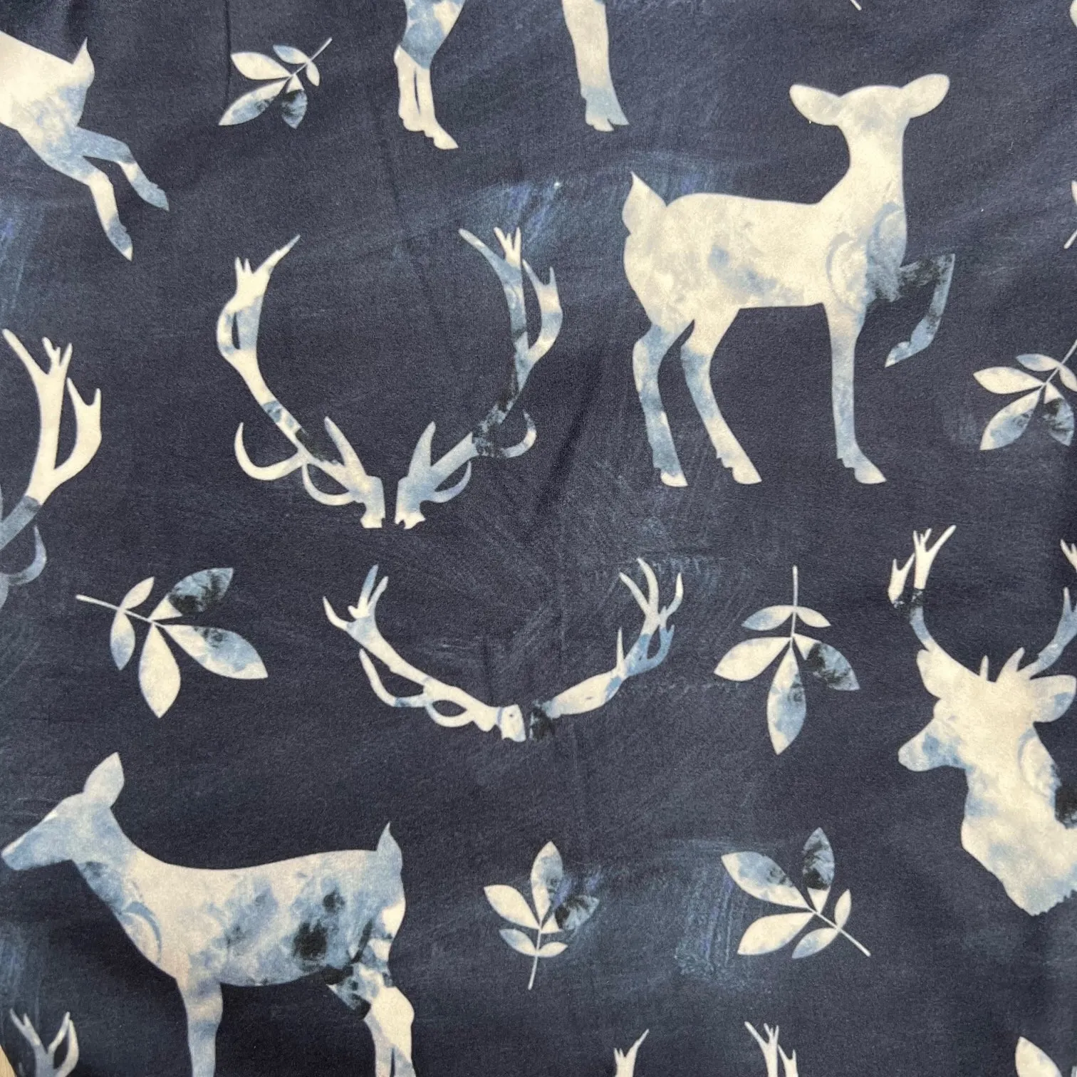 Blue Deer Print Soft Leggings