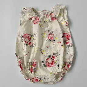 Bonpoint Blurred Rose Print Romper: 6 Months