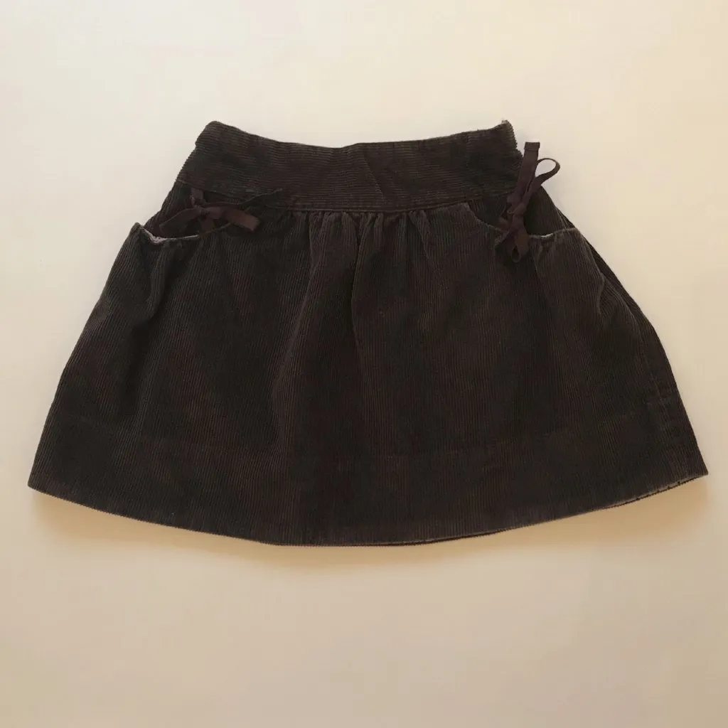 Bonpoint Mulberry Cord Skirt With Ribbon Ties: 6 Years