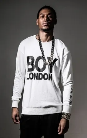 BOY LONDON  |Stripes Unisex Studded Street Style U-Neck Long Sleeves