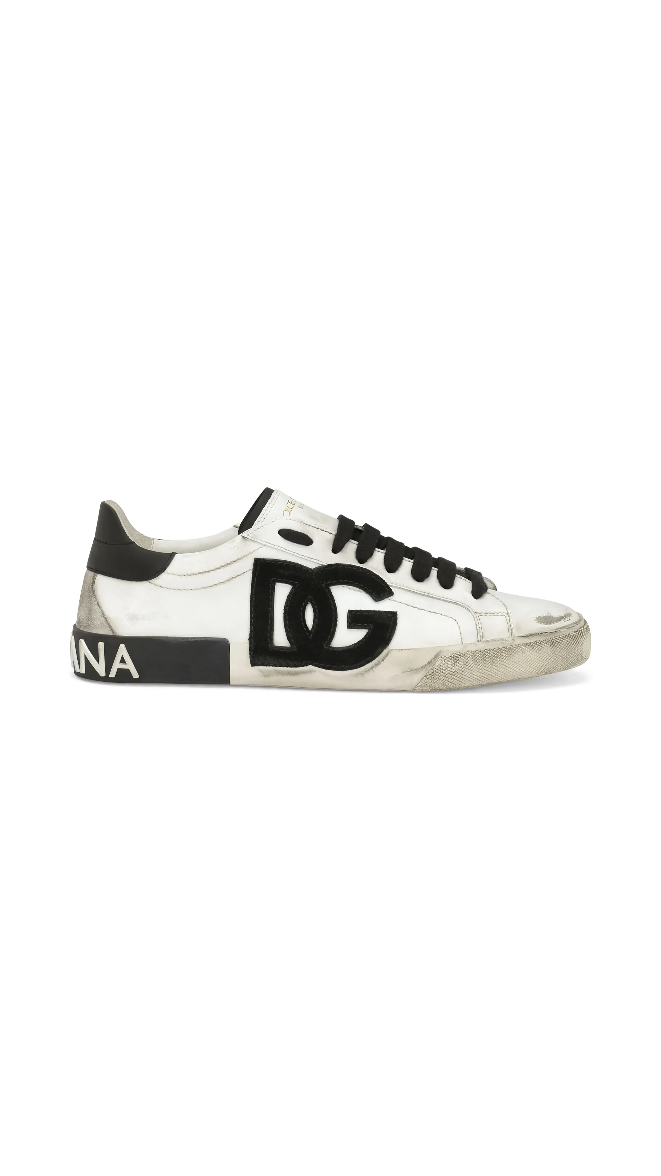 Calfskin Portofino Vintage Sneakers - White/Black