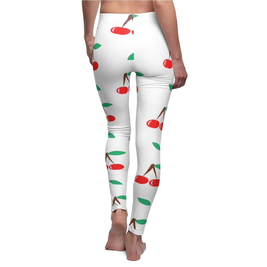 Cherry Pattern Leggings by Tshirt Unlimited