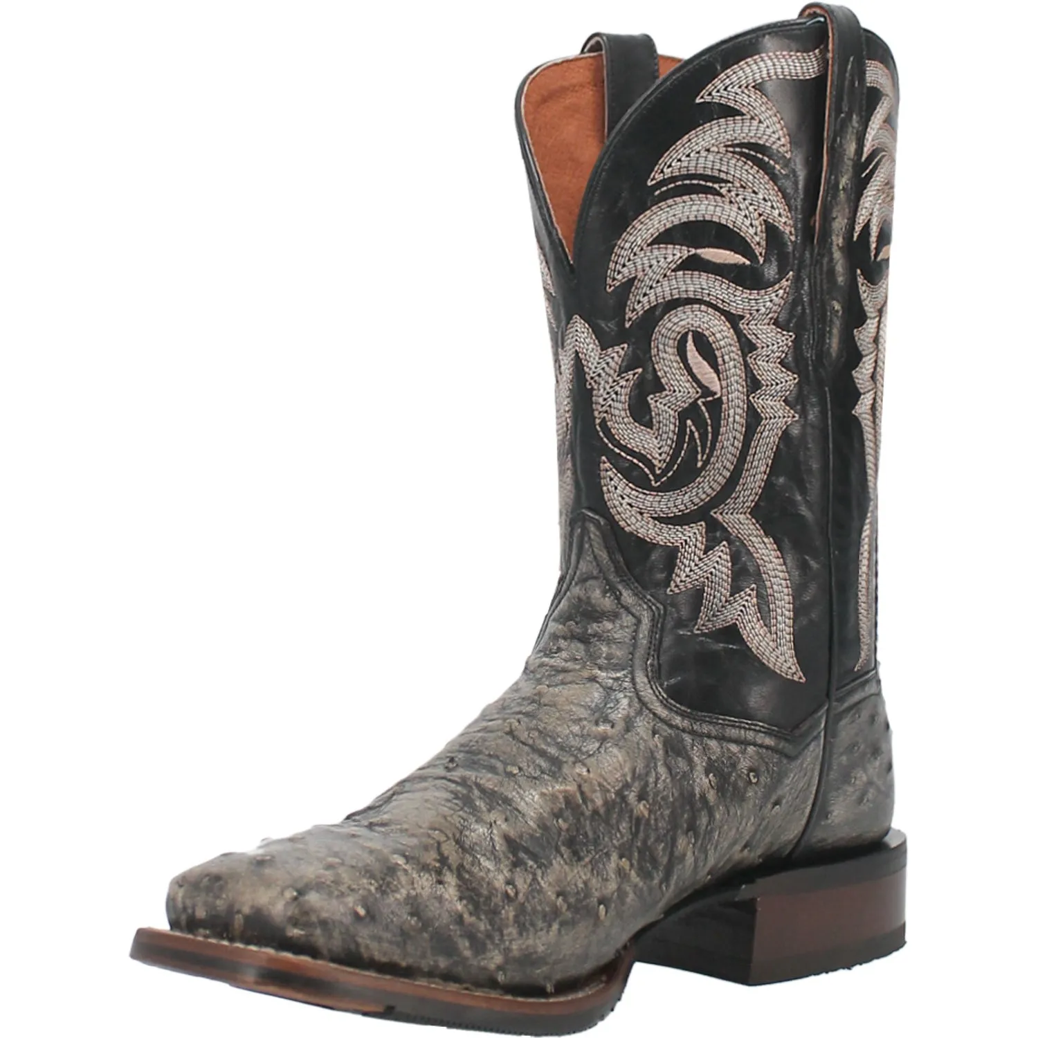 Dan Post Mens Dillinger Black Full Quill Ostrich Cowboy Boots