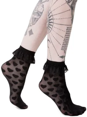 Dark Hearts Ankle Socks