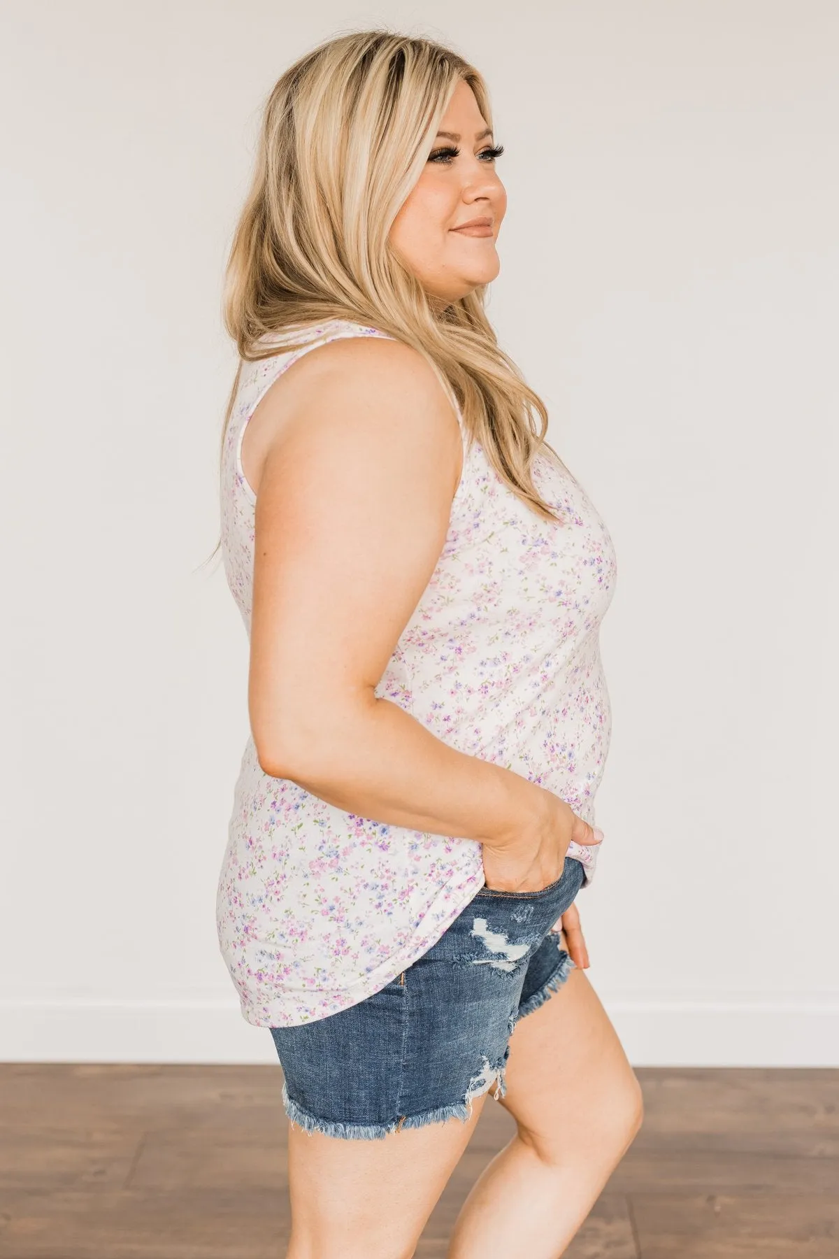 Darling Days Floral Tank- Ivory