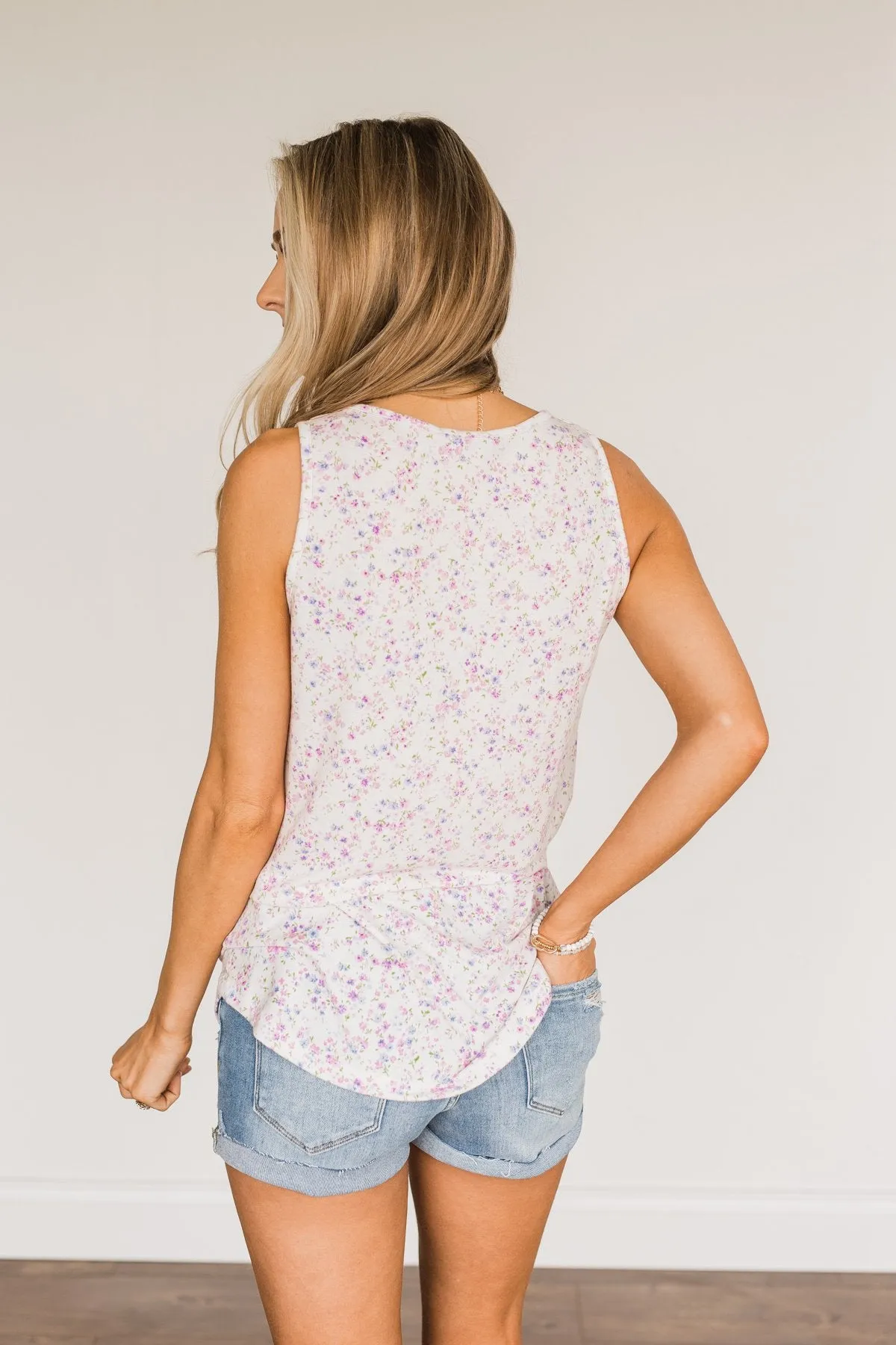 Darling Days Floral Tank- Ivory