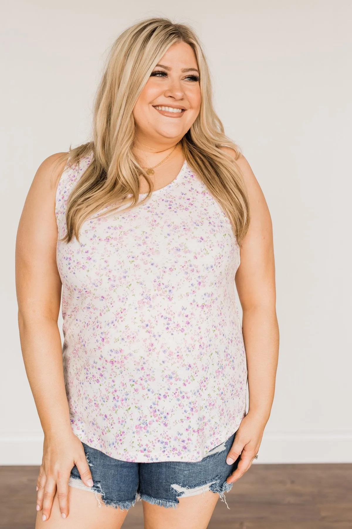 Darling Days Floral Tank- Ivory