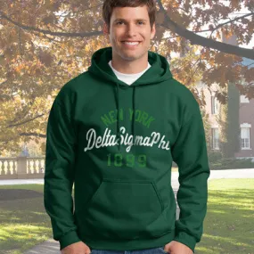 Delta Sigma Phi State and Date Printed Hoody - Gildan 18500 - CAD