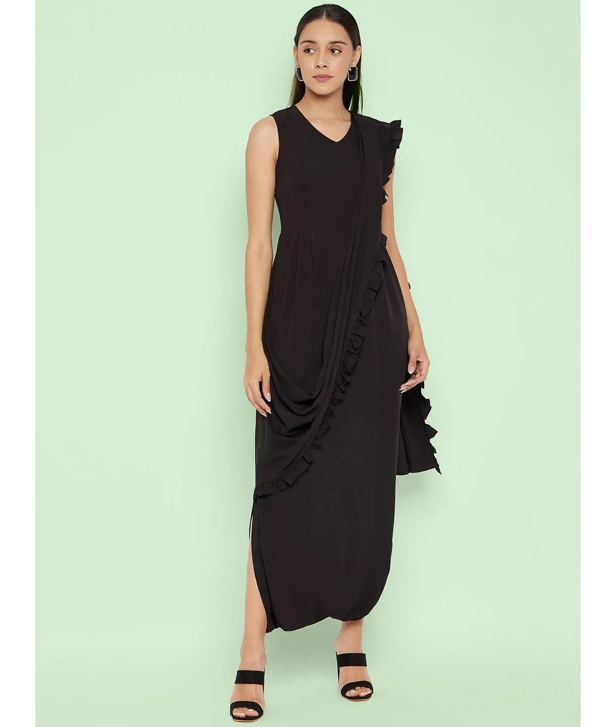 Dhoti Jumpsuit with Attached Dupatta