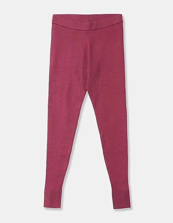 GAP Girls Red Solid Sweater Leggings