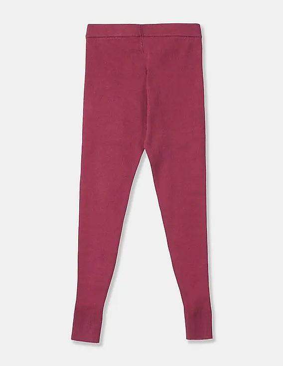 GAP Girls Red Solid Sweater Leggings