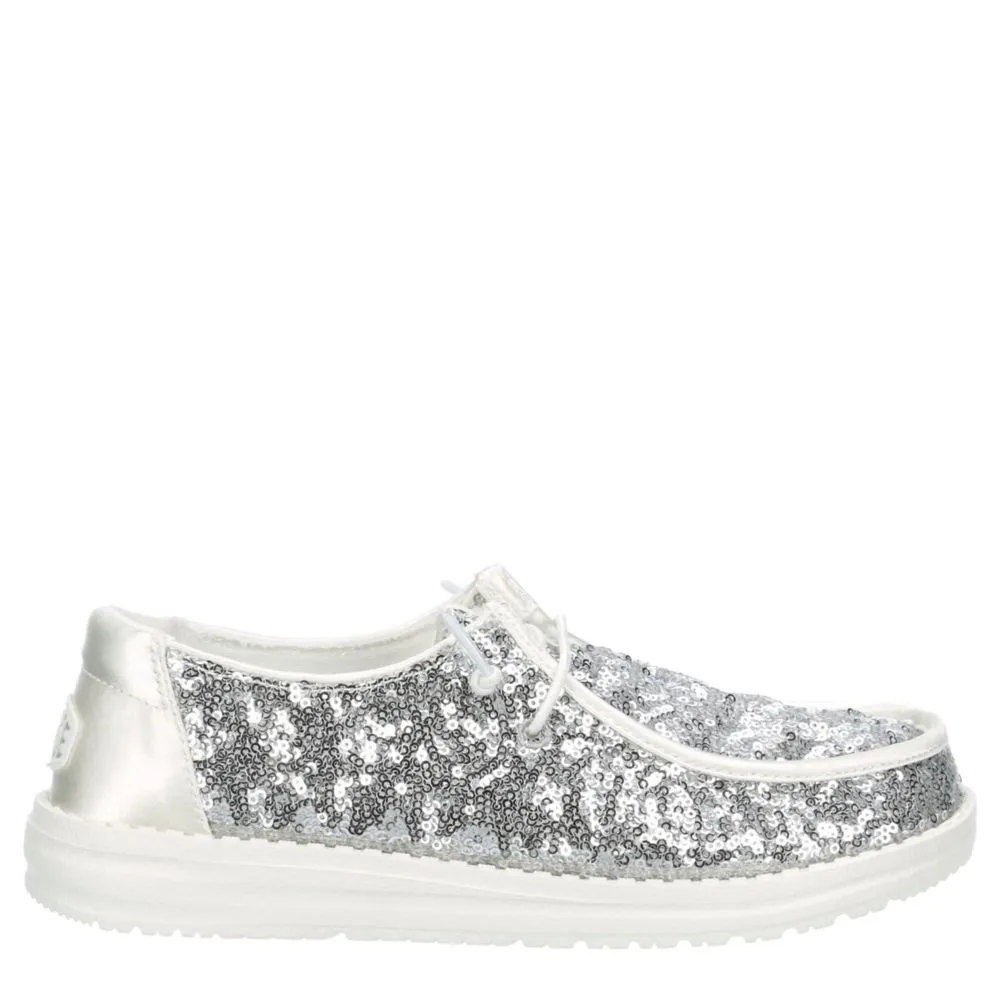 HEYDUDE  WOMENS WENDY SEQUIN SLIP ON SNEAKER