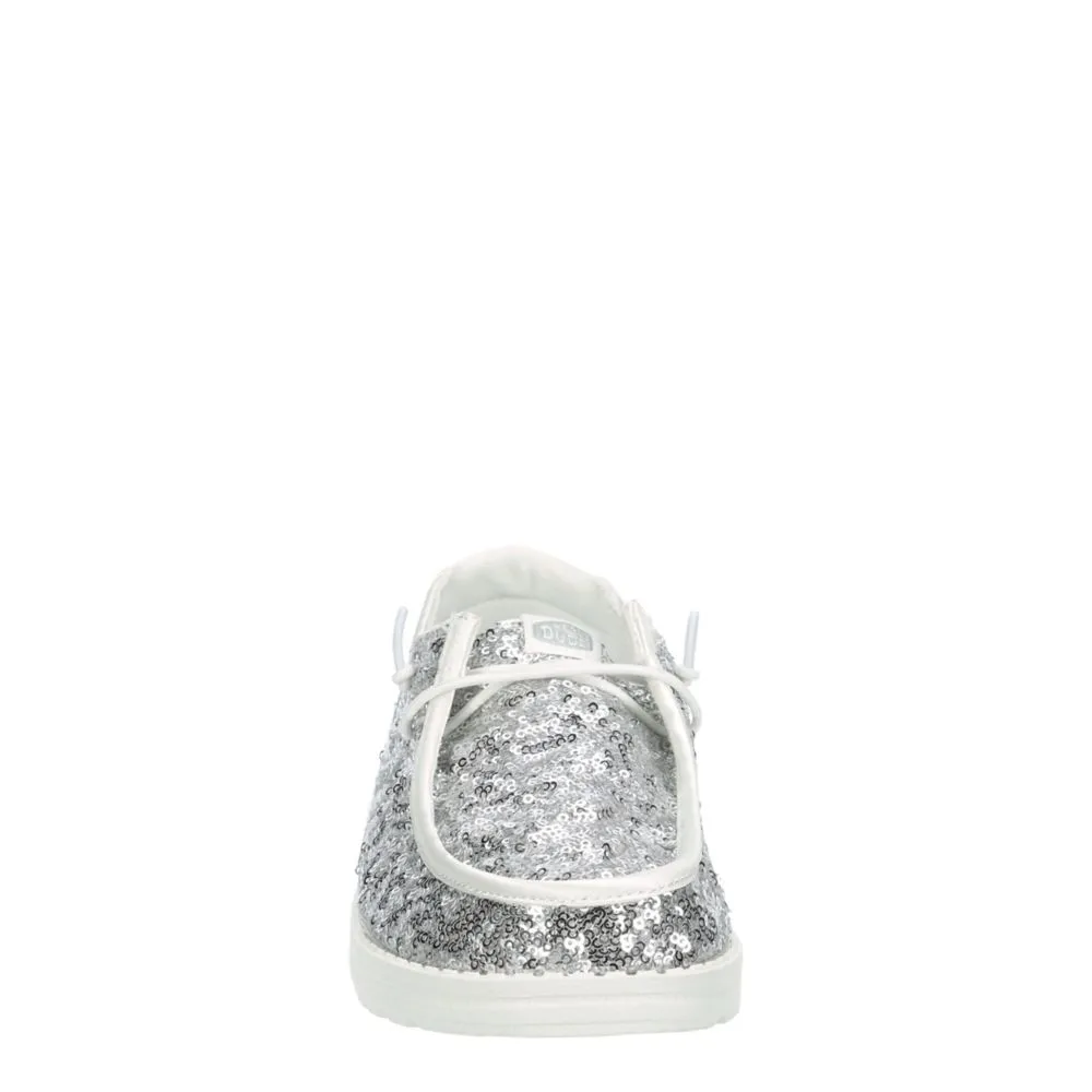 HEYDUDE  WOMENS WENDY SEQUIN SLIP ON SNEAKER