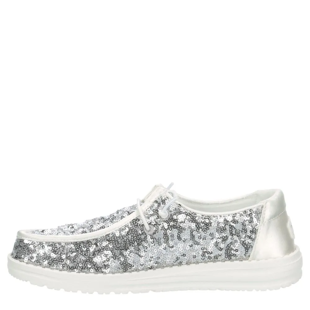 HEYDUDE  WOMENS WENDY SEQUIN SLIP ON SNEAKER