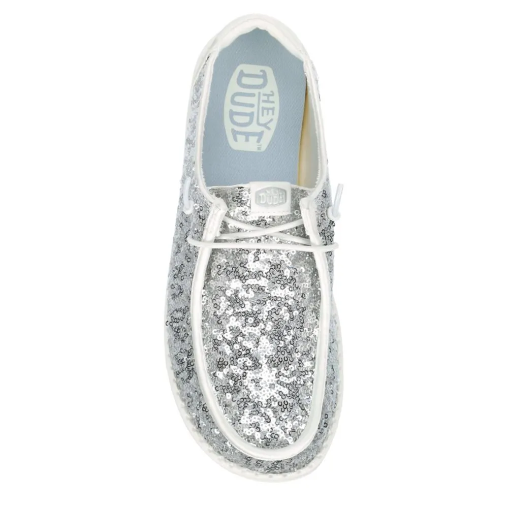 HEYDUDE  WOMENS WENDY SEQUIN SLIP ON SNEAKER