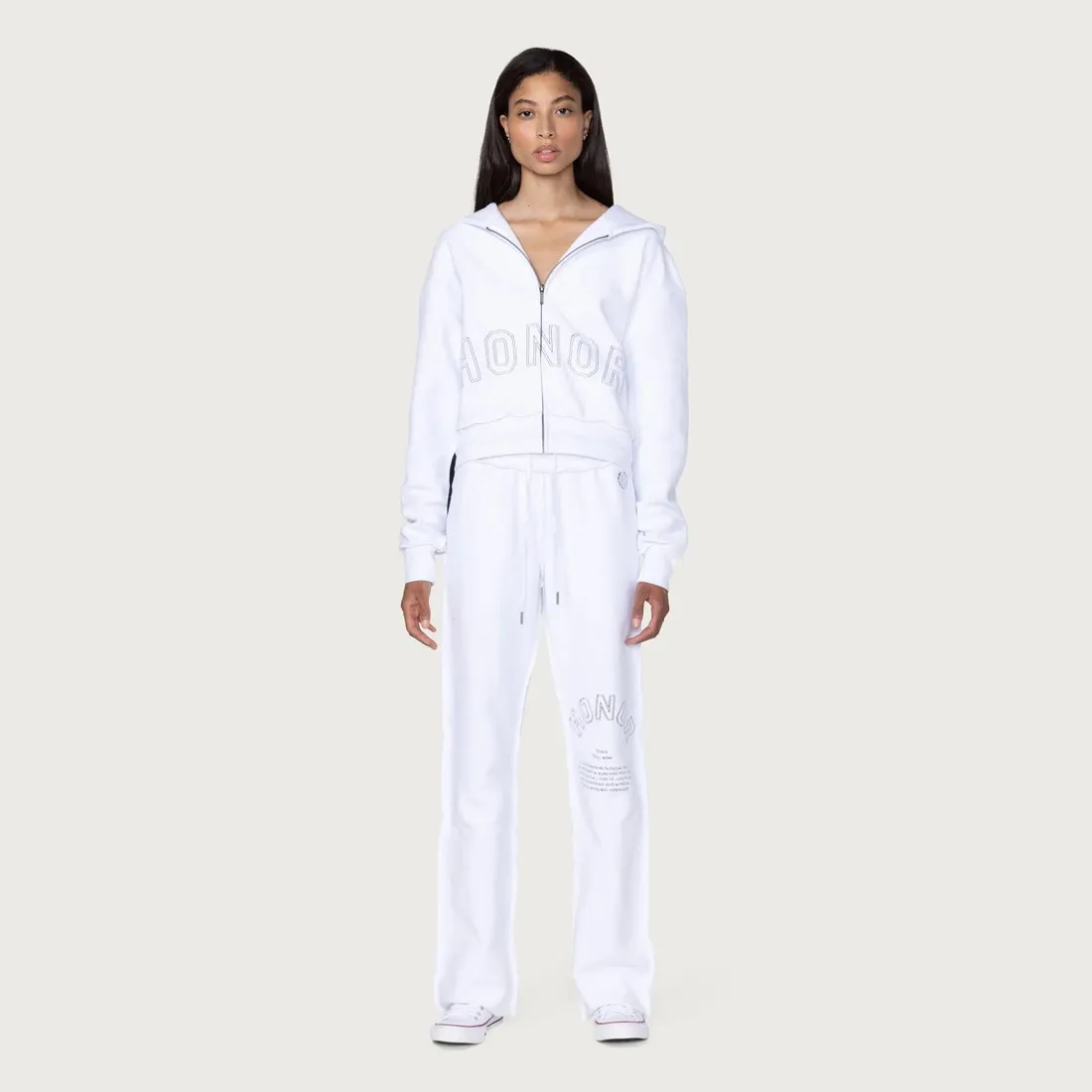 Honor The Gift Women Reversed Honoree Zip Up Hoody (white)