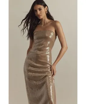 Hutch Strapless Sequin Column Midi Dress