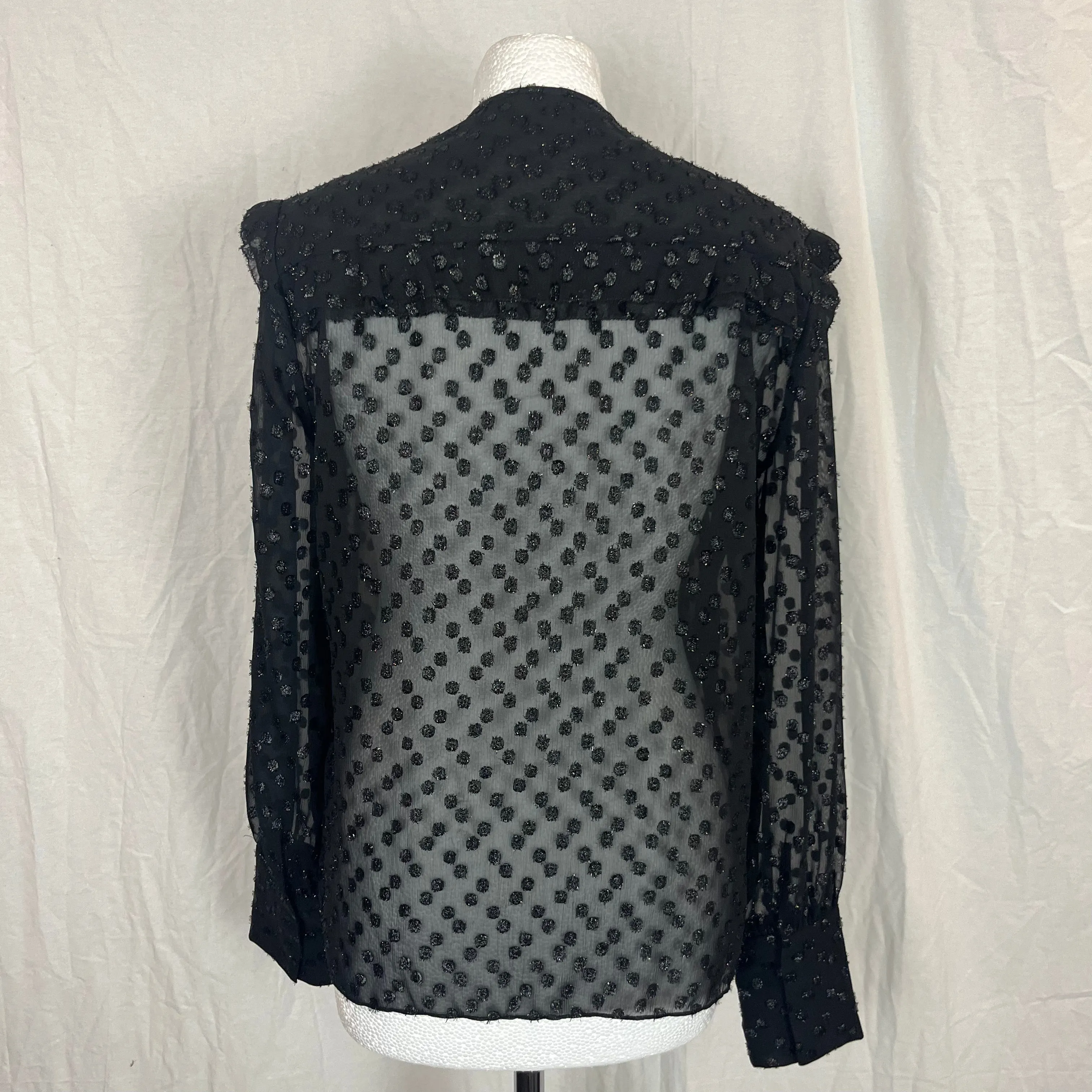 Isabel Marant Black Tufted Chiffon Blouse S