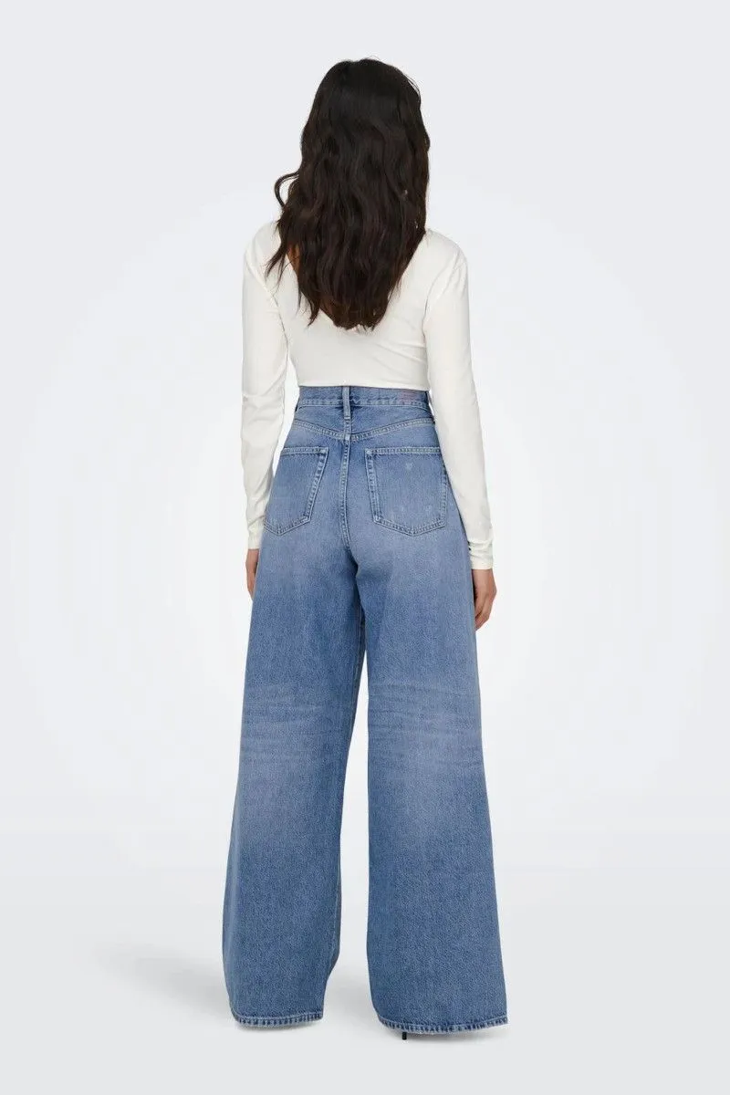 Jeans Wide Leg donna Blu