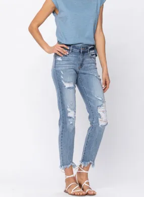 Judy Blue Splash Boyfriend Jeans (l19)