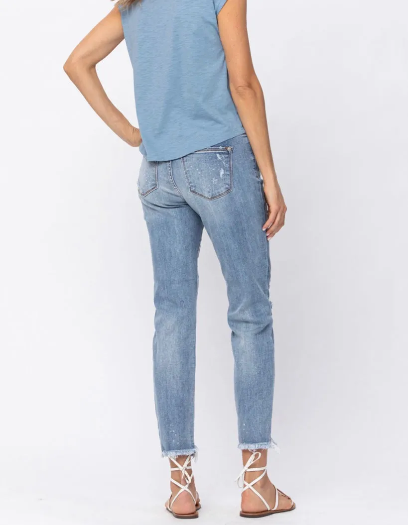 Judy Blue Splash Boyfriend Jeans (l19)