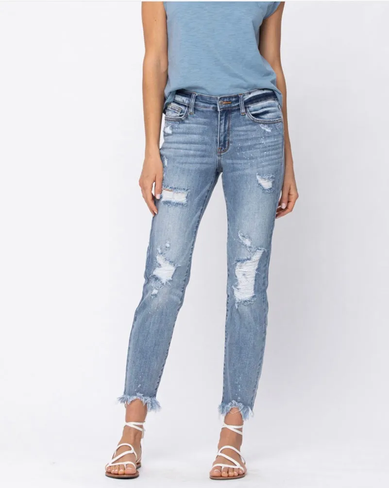 Judy Blue Splash Boyfriend Jeans (l19)