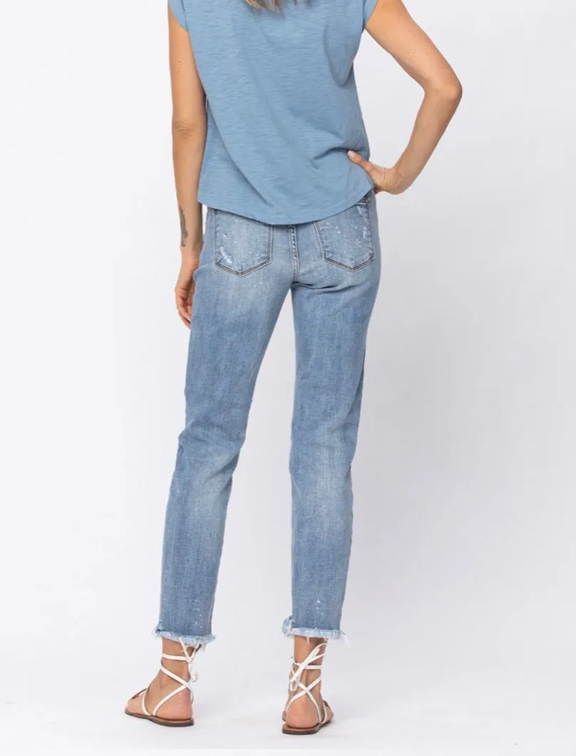 Judy Blue Splash Boyfriend Jeans (l19)