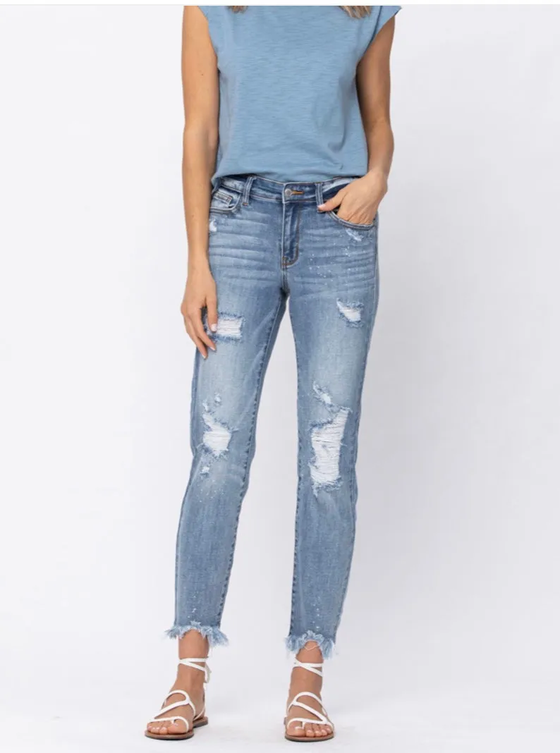 Judy Blue Splash Boyfriend Jeans (l19)