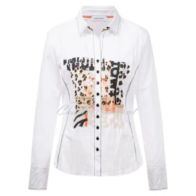 Just White Blouse - Style J2458 (White / Beige / Multi)