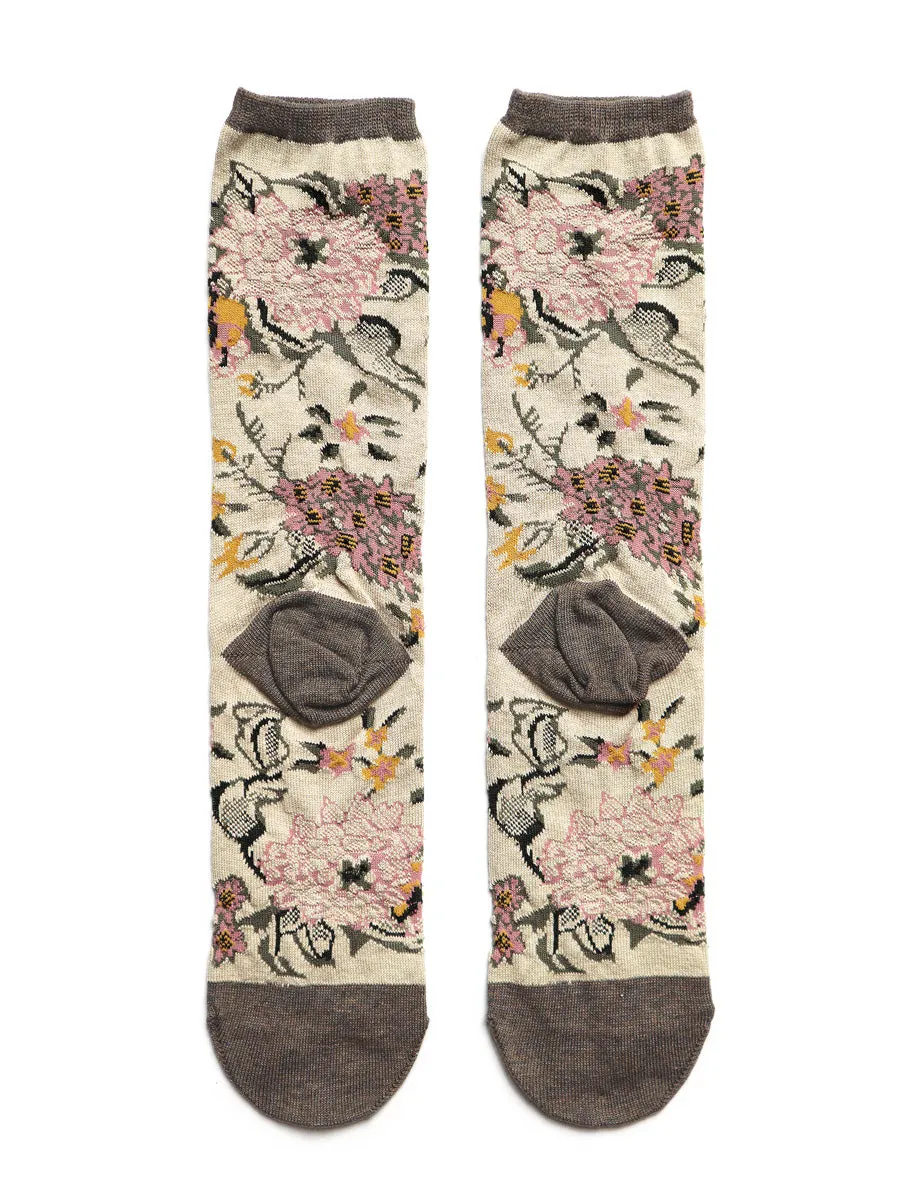 Kapital 156 Gobelin Flower See-through Socks women