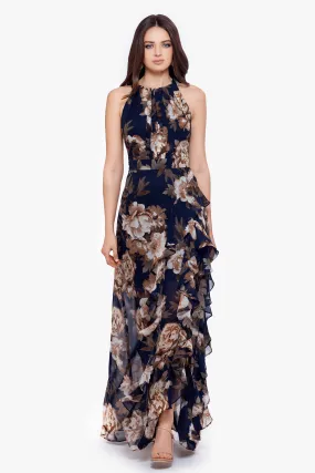 Karla Long Chiffon Print Dress