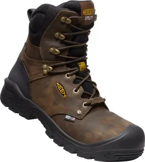 Keen Utility Mens Independence 8in WP Dark Earth/Black Leather Work Boots