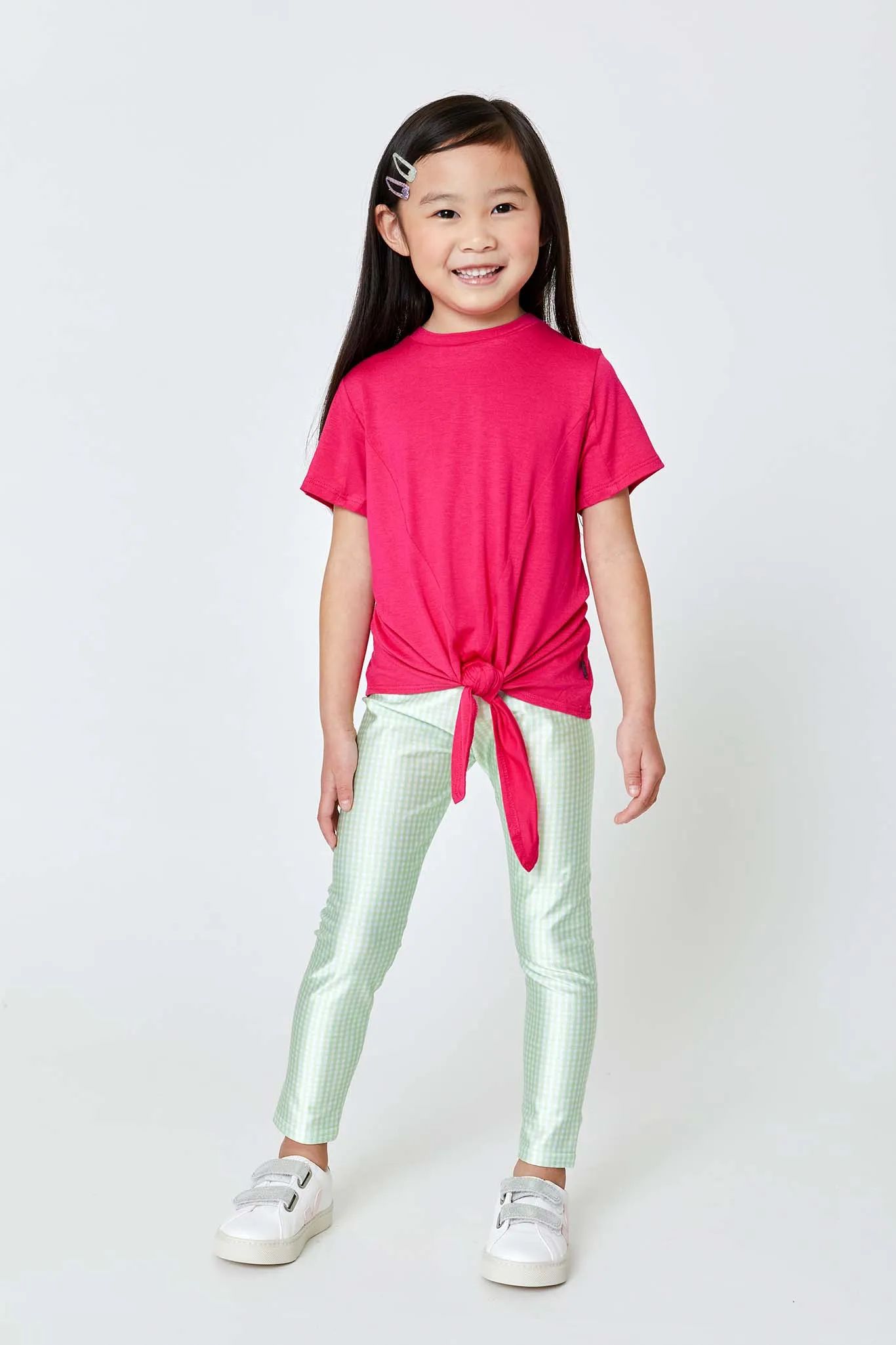 Kids Leggings in Lime Gingham