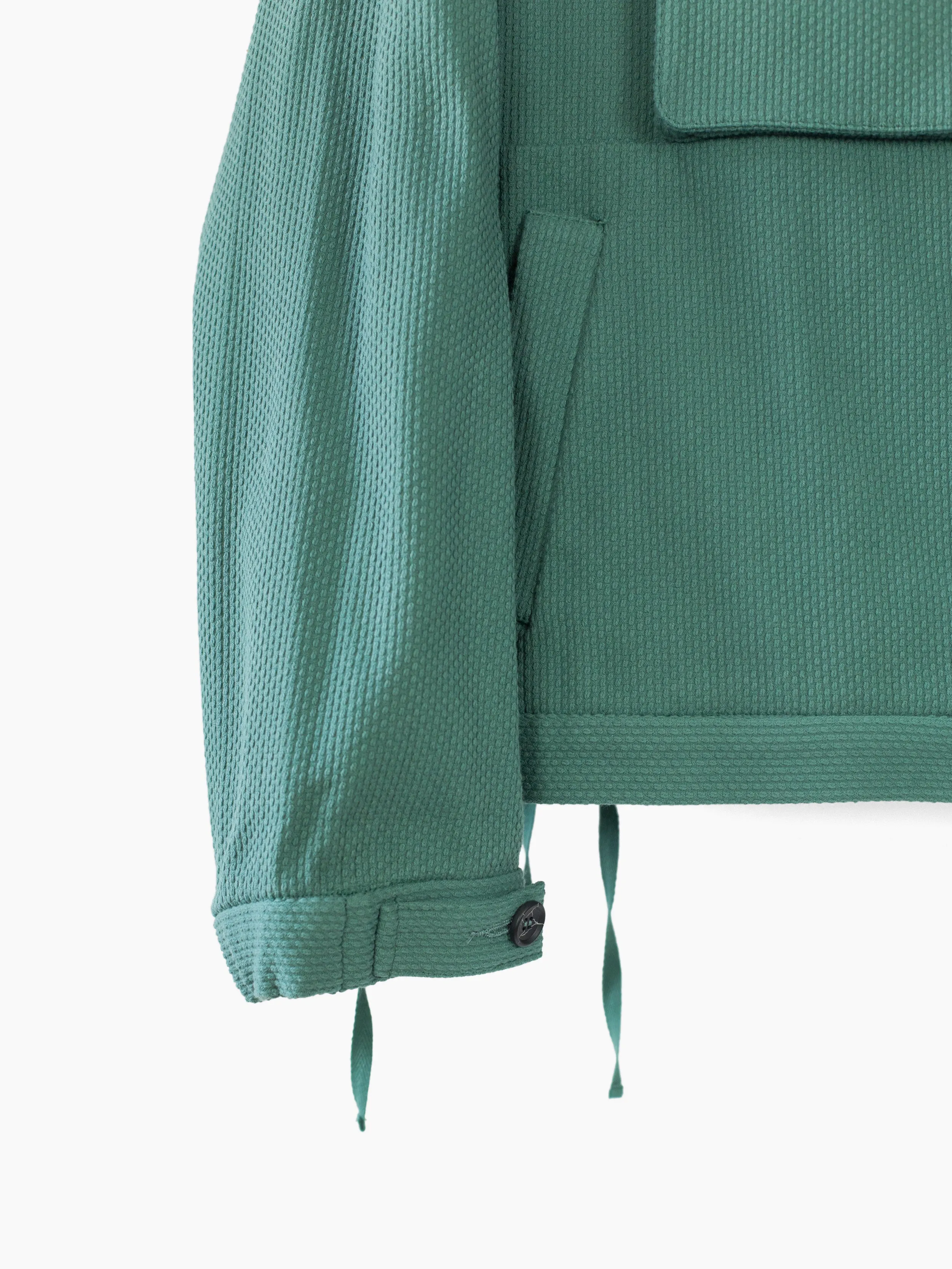 Kozaburo SS23 Copper Green Sashiko Monk Jacket