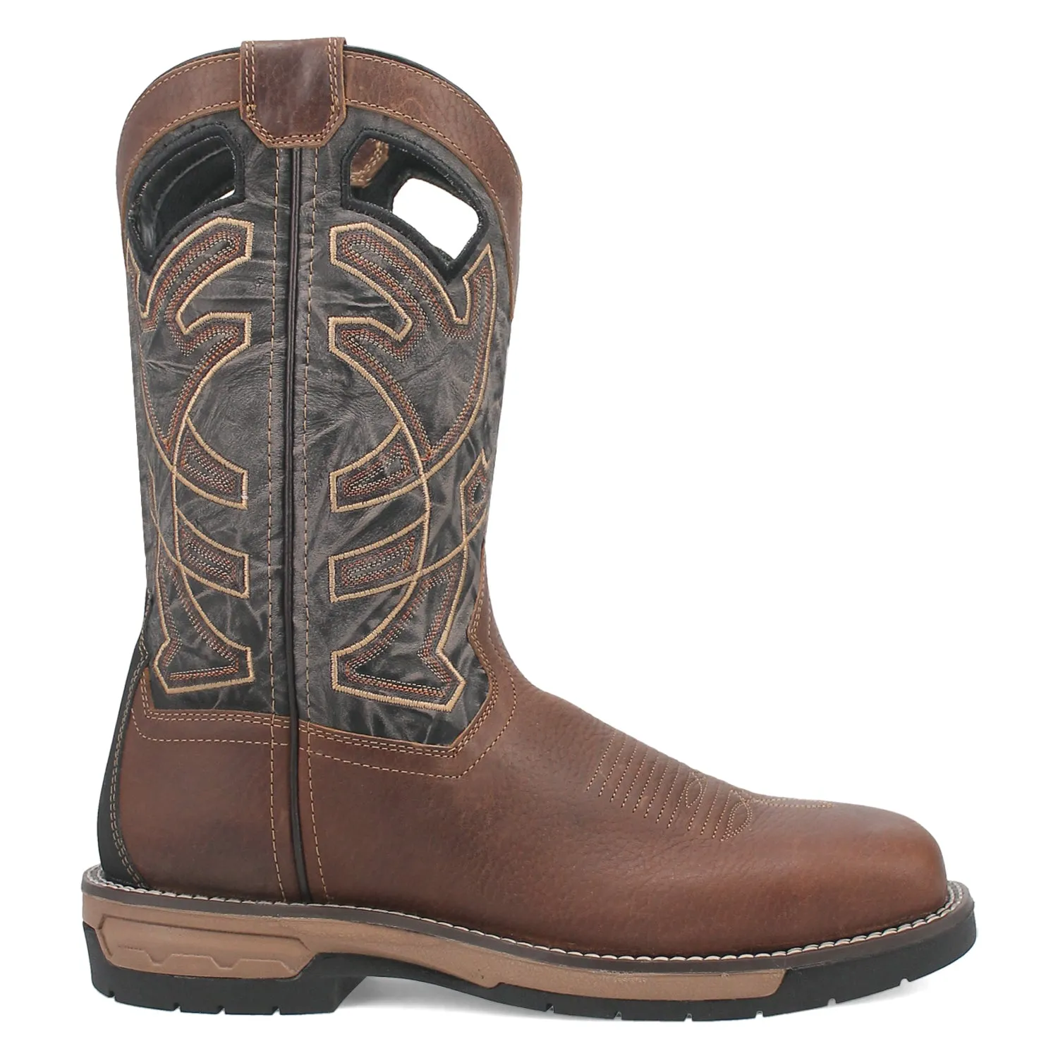 Laredo Mens Nazca Steel Toe Brown/Black Leather Work Boots