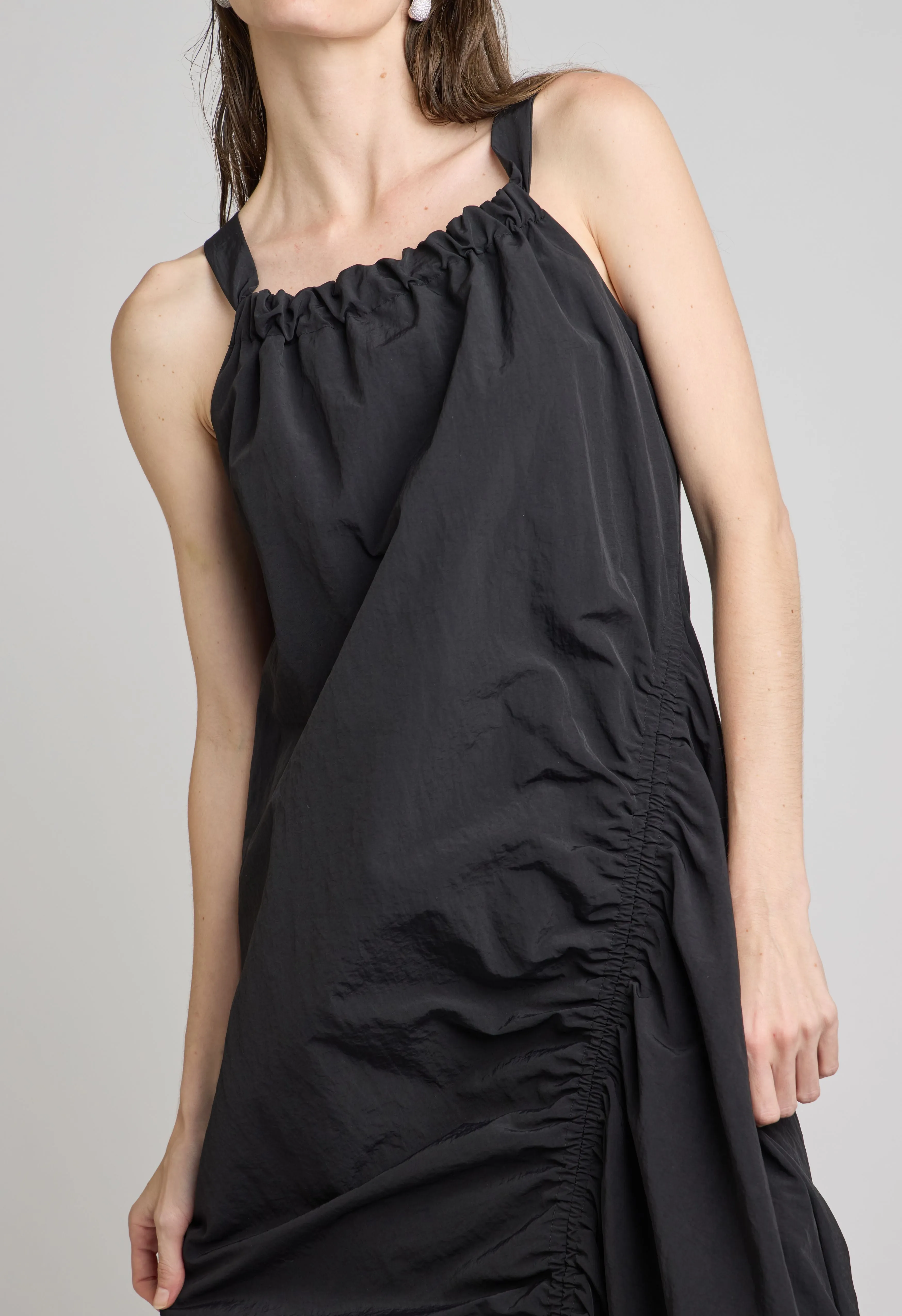 Long Parachute Dress In Black