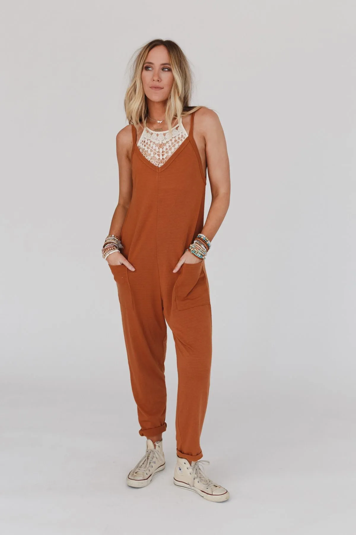 Maddie Harem Jumpsuit - Camel